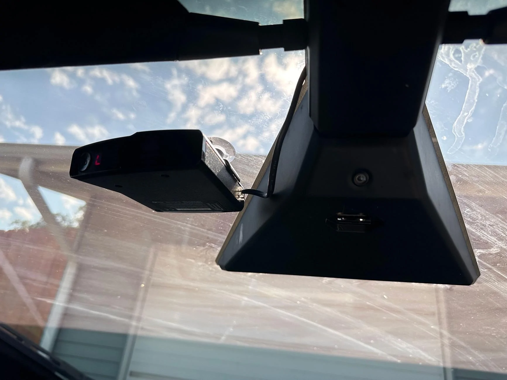 Tesla Roadster 2nd gen Radar Detector Mount with original rear view mirror Radar