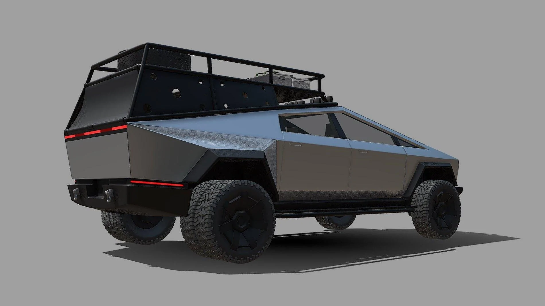 Tesla Roadster 2nd gen Full Length Roof-Bed Cargo Rack Concept Roof_Bed_Cargo_Rack_Tesla_Cybertruck_OffRoad_005
