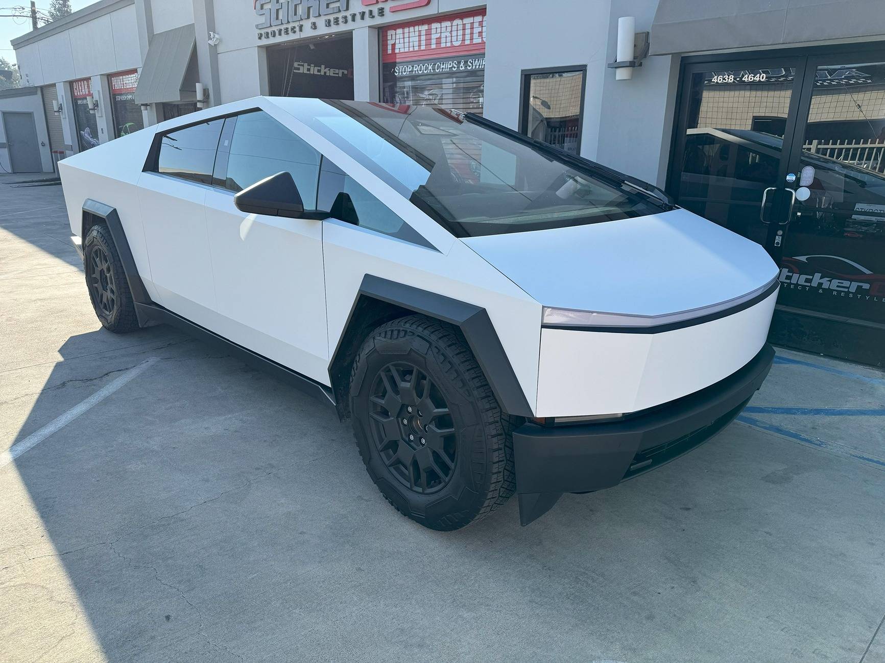 Tesla Cybertruck 🤍🚗 Satin White PPF Special at StickerCity – Full Body Colored Protection 🚀 Satin White PPF Color Wrap paint protection film matte stickercity vinyl shift los angeles cal...JPG
