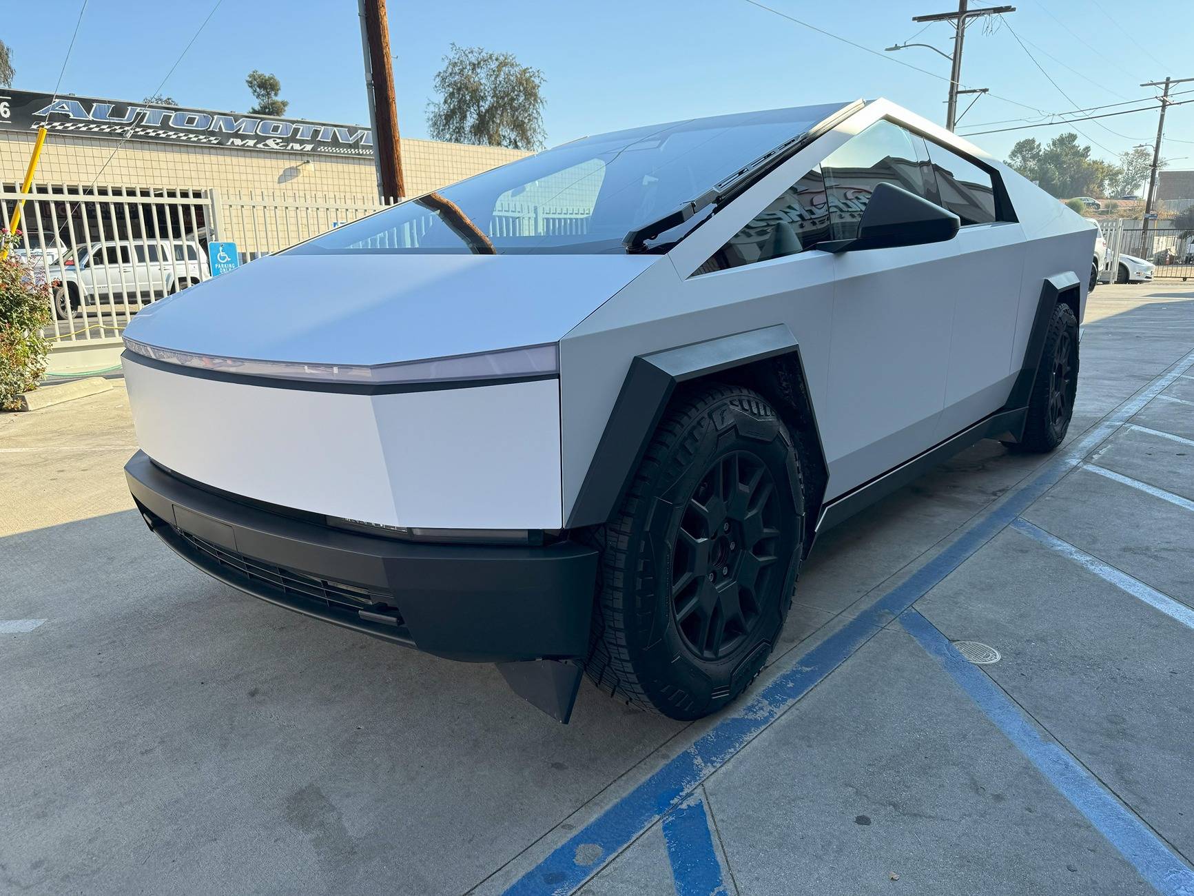 Tesla Cybertruck 🤍🚗 Satin White PPF Special at StickerCity – Full Body Colored Protection 🚀 Satin White PPF Color Wrap paint protection film matte stickercity vinyl shift los angeles cal...JPG