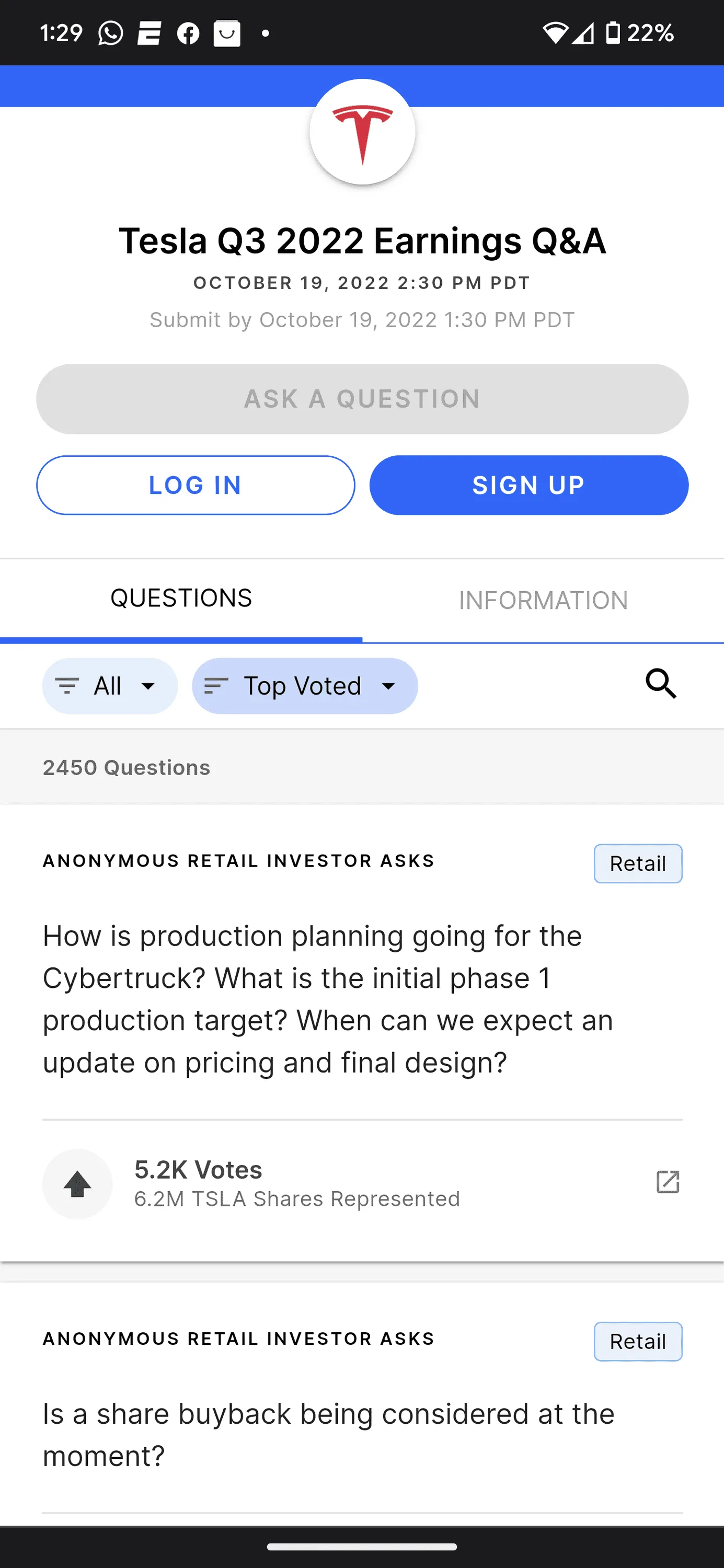 Tesla Cybertruck 2 Cybertruck Exoskeleton Bodies Arrive at Giga Texas! * UPDATE * Elon Confirmed Screenshot_20221018-012930
