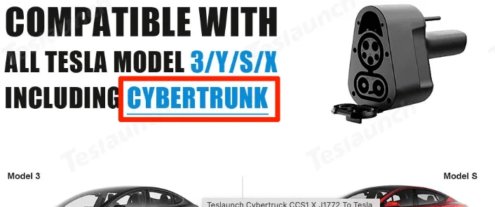 Tesla Cybertruck Cybertruck CCS1 X J1772 To Tesla (NACS) Fast Charging Adapter Screenshot_2024-08-26_at_10_13_08 AM