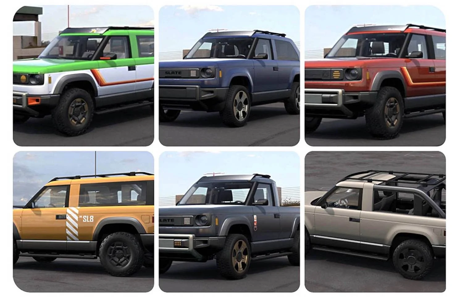 Tesla Cybertruck SLATE Truck Debuts as Modular Pickup & SUV slate truck builds configurations