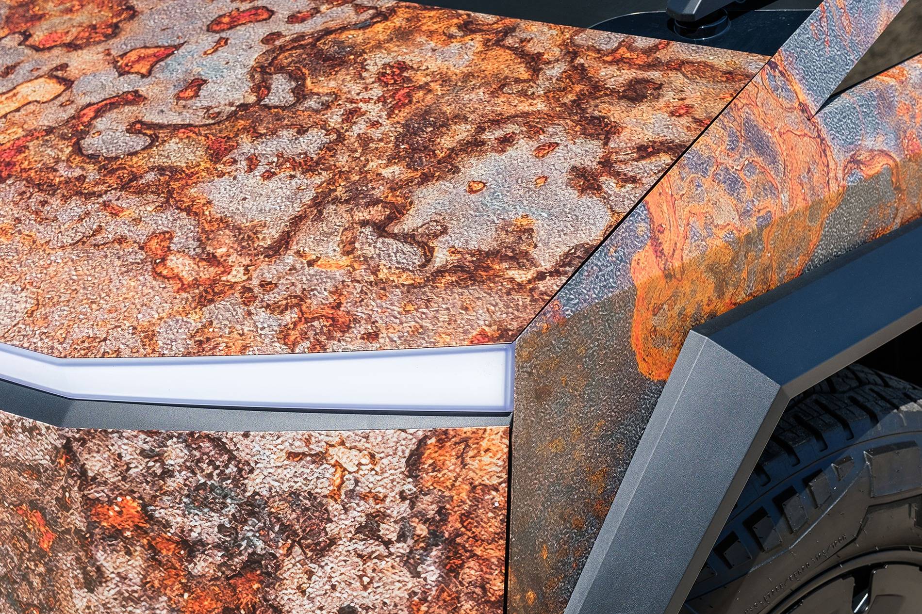 Tesla Cybertruck CUSTOM GRAPHICS / DESIGN / THEME Vinyl Wrap & PPF Cybertruck -- Photos & Videos star-wars-inspired-rust-wookie-power-tesla-cybertruck-tct-20-inch-wheels-satin-black-1920-6