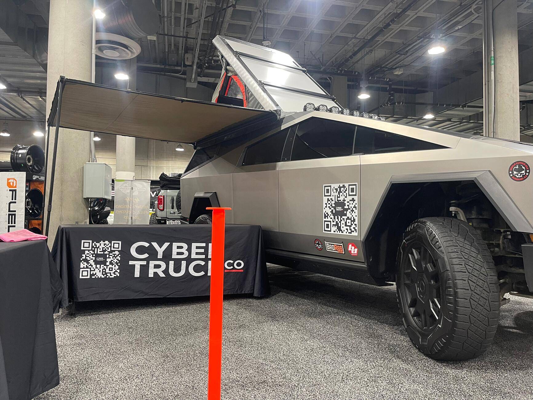 Tesla Cybertruck CYBERTRUCKco CyberCamper build on display at LA Auto show this weekend!, let us know what you think! tempImageIdUiJW