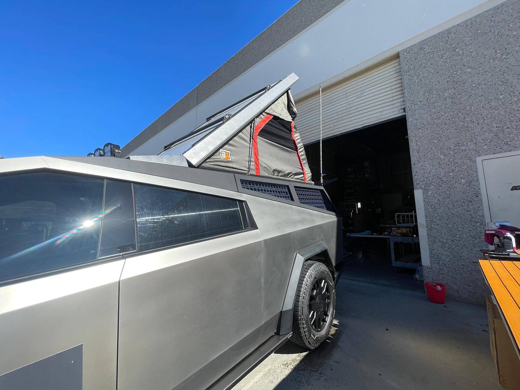 Tesla Cybertruck CYBERTRUCKco CyberCamper build on display at LA Auto show this weekend!, let us know what you think! tempImageM4ysxQ