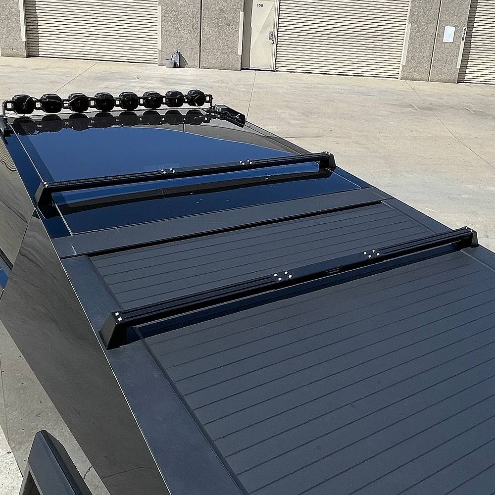 Tesla Cybertruck 🏄‍♂️ NEW CYBERTRUCKco Light-Duty Adjustable Crossbars Available now! tesla cybertruck adjustable crossbars from cybertruckco-1