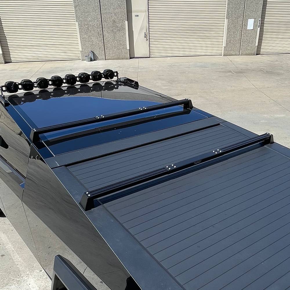 Tesla Cybertruck 🏄‍♂️ NEW CYBERTRUCKco Light-Duty Adjustable Crossbars Available now! tesla cybertruck adjustable crossbars from cybertruckco-4