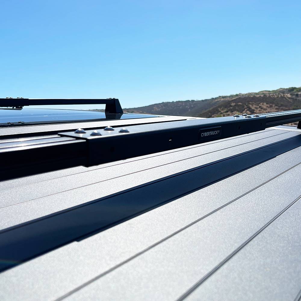 Tesla Cybertruck 🏄‍♂️ NEW CYBERTRUCKco Light-Duty Adjustable Crossbars Available now! tesla cybertruck adjustable crossbars from cybertruckco-6