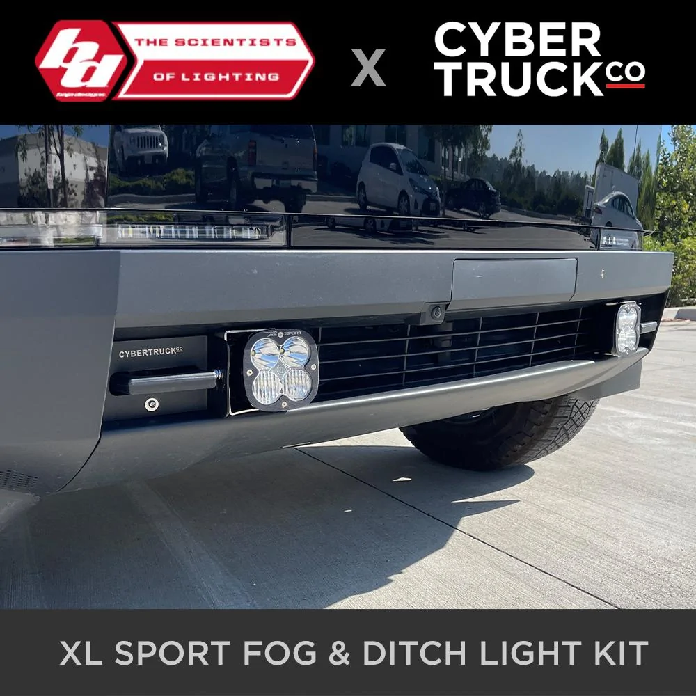 Tesla Cybertruck 💥CYBERTRUCKco - MOTO Bed Rack launched! 🏍️ tesla cybertruck cybertruckco x baja designs bumper mounted fog _ ditch ligth kit-4