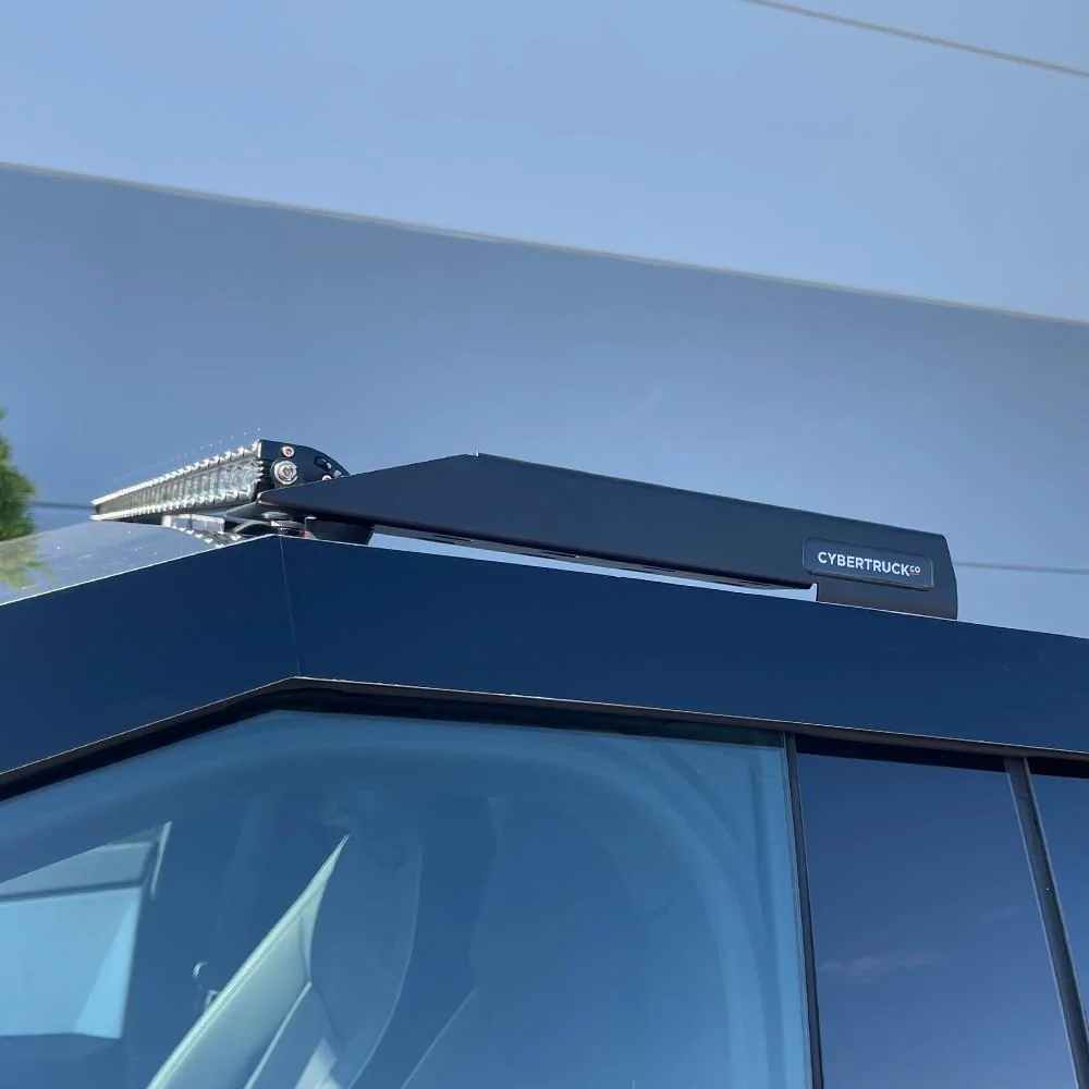 Tesla Cybertruck NEW CYBERTRUCKco Universal Bumper and Roof mounting brackets - works with any light brand from Baja Designs to Amazon tesla-cybertruck-light-bar-brackets-for-roof-1