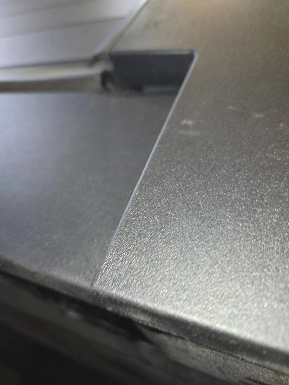 Tesla Roadster 2nd gen Warped tailgate issue after hauling load TeslaBentSideClosed