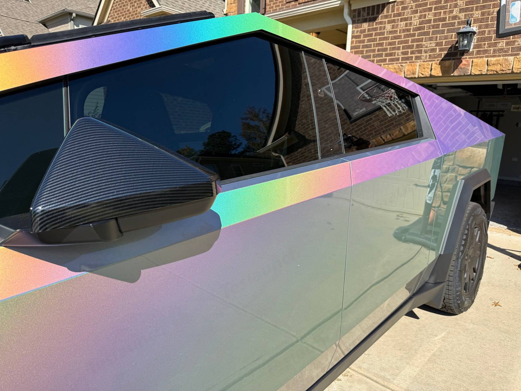 Tesla Cybertruck My Cybertruck Wrapped in Rainbow Color! Teslaunch