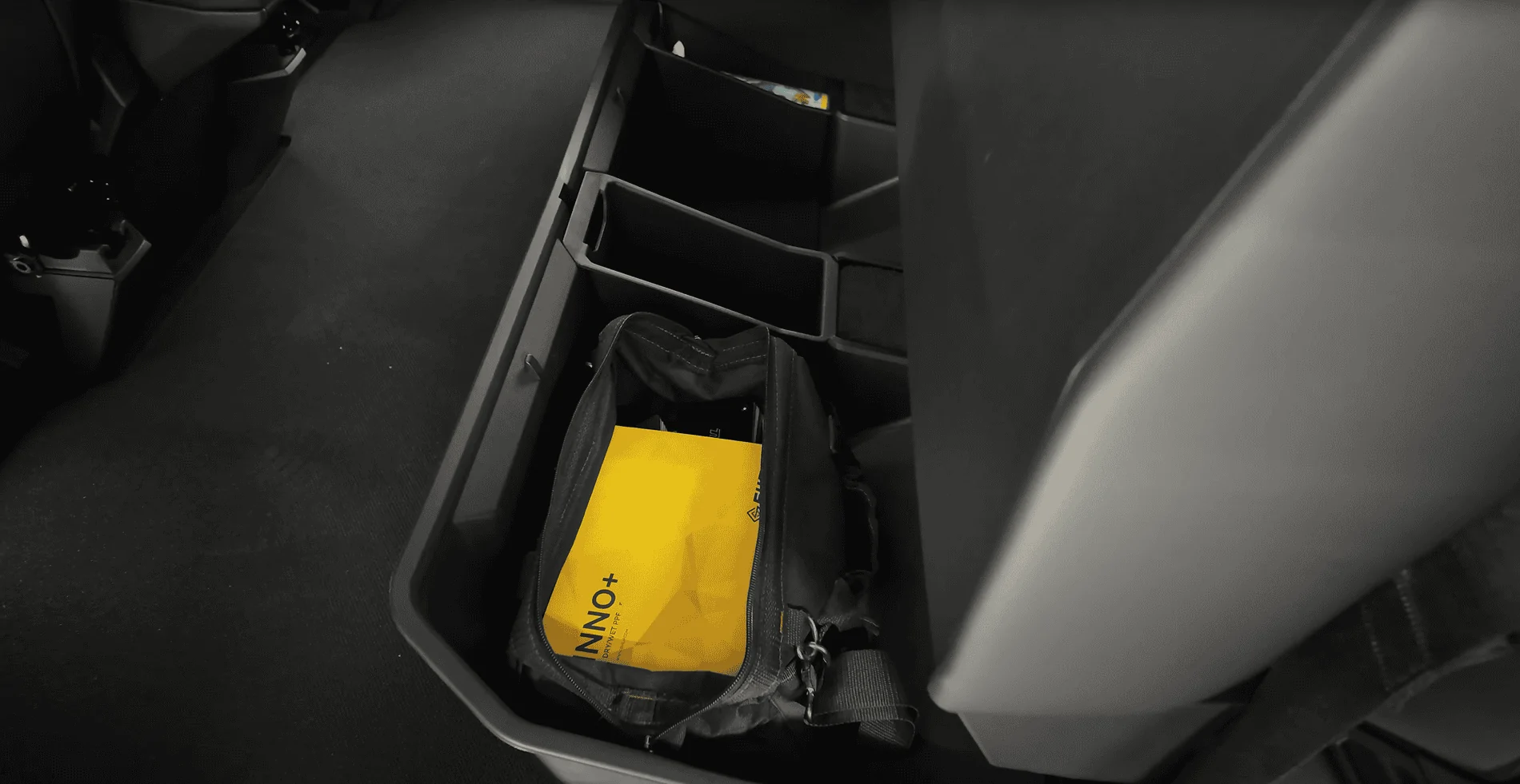 Tesla Cybertruck 🚀 New Rear Underseat Storage Bin by Teslaunch for Cybertruck - Get Organized in Style! 🚀 Teslaunch OEM Rear Underseat Storage Bin (5)
