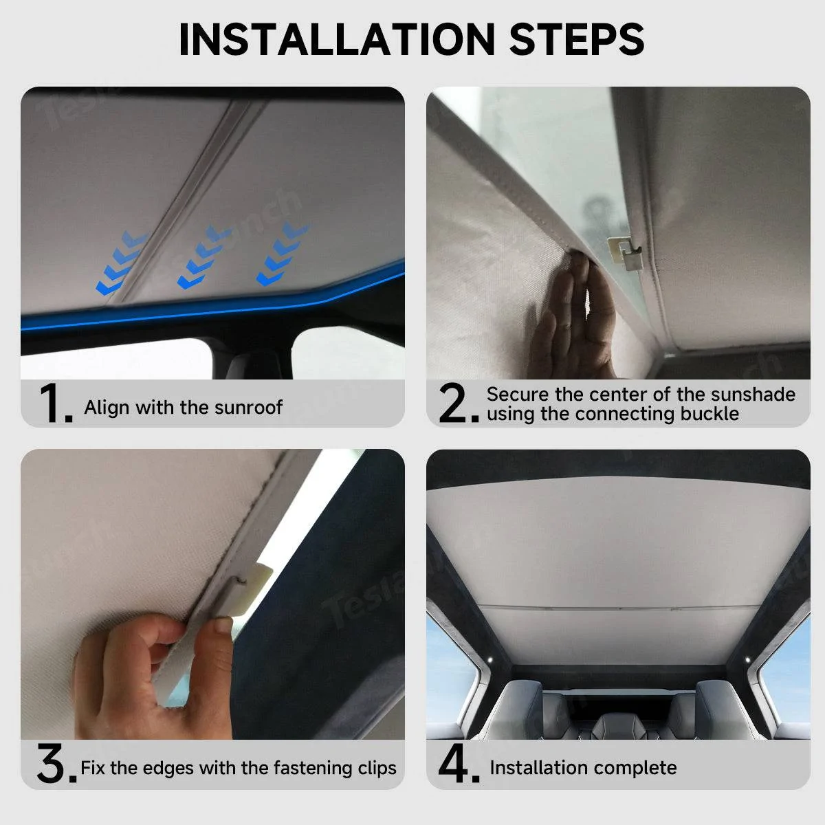 Tesla Cybertruck Teslaunch: Keep Your Cybertruck Cool with the Split Nano Ice Crystal Glass Roof Sunshade 🌞 TESLAUNCH SUNSHADE (10)