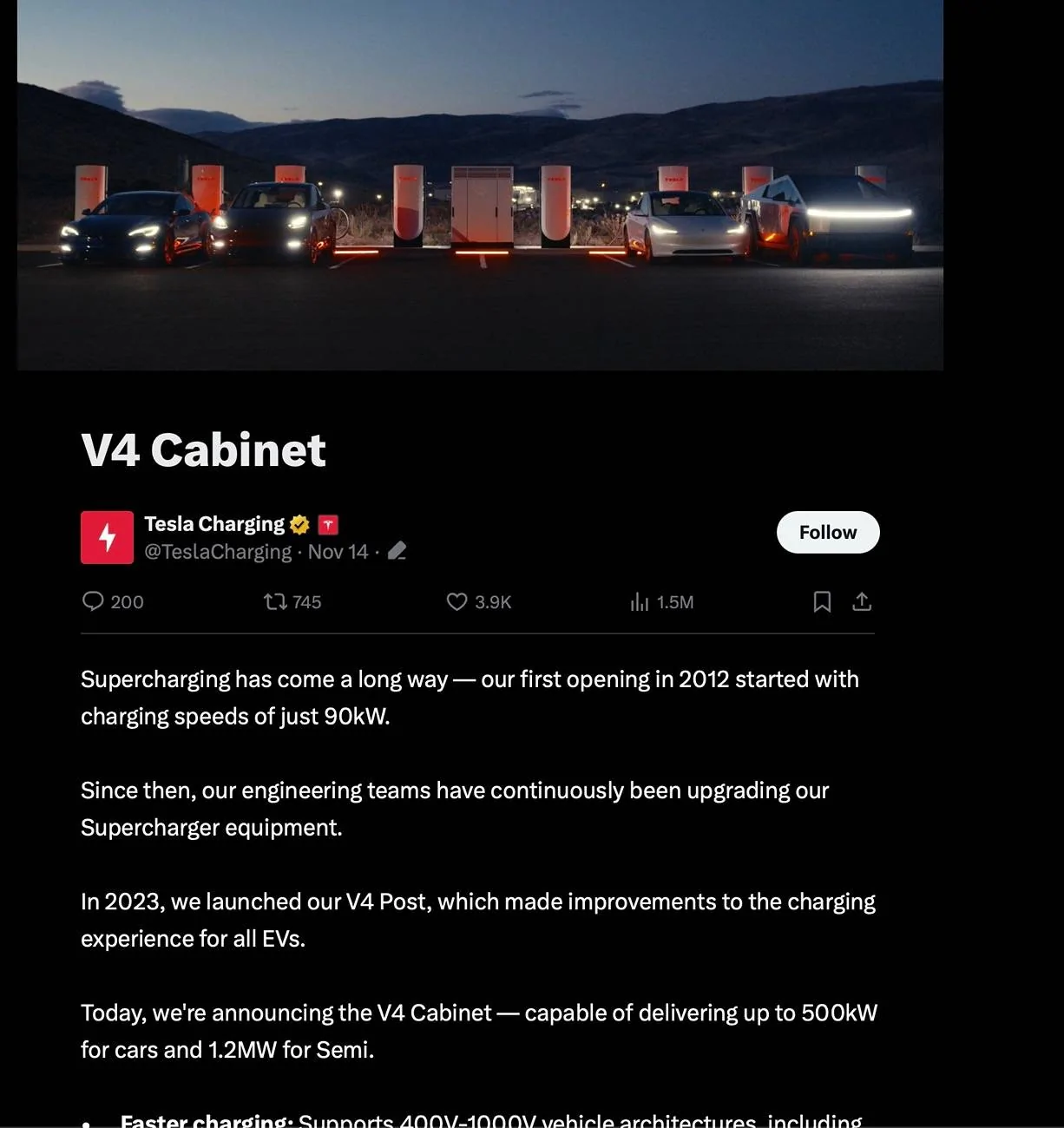 Tesla Roadster 2nd gen Report: Tesla lays off entire Supercharger team! [Update: Elon Musk says supercharger growth will continue] V4 Tesla X