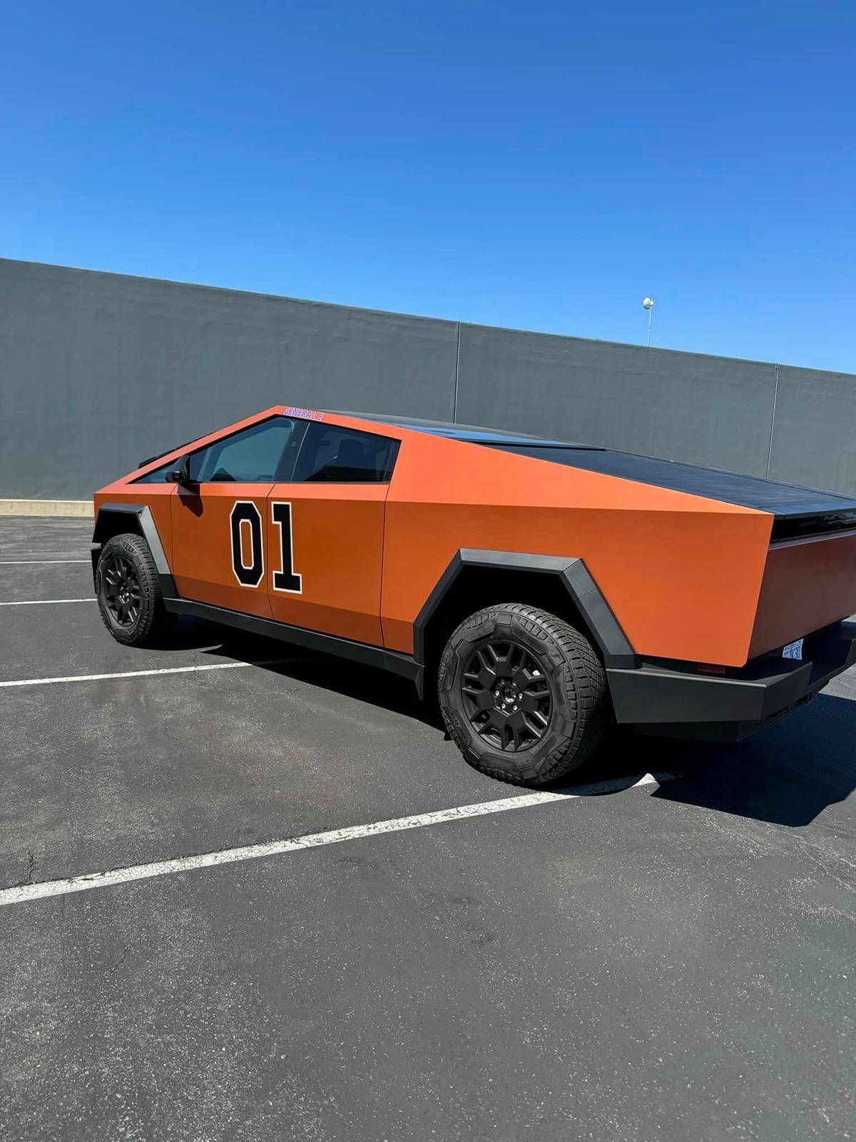 Tesla Cybertruck CUSTOM GRAPHICS / DESIGN / THEME Vinyl Wrap & PPF Cybertruck -- Photos & Videos -wrap-cybertruck-general-lee-dukes-of-hazzard5-