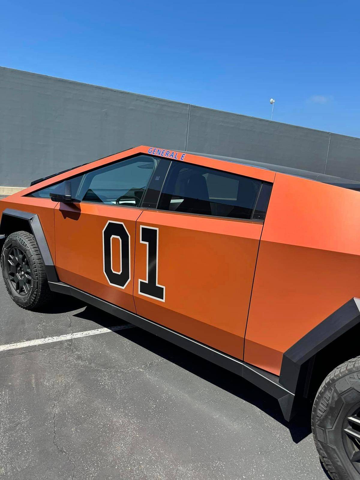 Tesla Cybertruck CUSTOM GRAPHICS / DESIGN / THEME Vinyl Wrap & PPF Cybertruck -- Photos & Videos -wrap-cybertruck-general-lee-dukes-of-hazzard6-