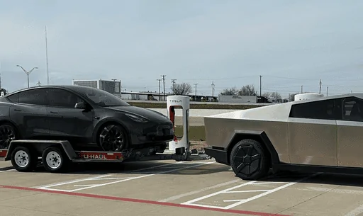Tesla Roadster 2nd gen Towing tested with 6,000lb Tesla and trailer load zimage7148